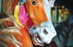 Each of the carousels feature wooden horses and other animals, expertly carved and then painted. (Photo provided by Carriage House)
