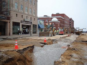 Tearing up the downtown area proved to be one of the most challenging aspects of Henderson’s combined sewer systems separation project; however, the end result has sparked economic development while eliminating sewer odor. (Photo provided)