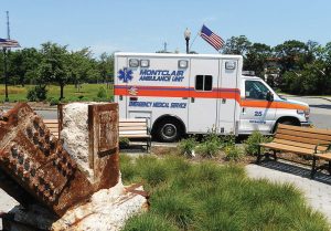 Montclair Ambulance Unit at the Essex County, N.J., 9/11 Memorial. The basic life support ambulance service has 41 members. (Photo provided)
