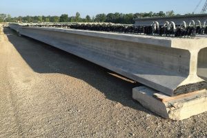 The bulb T-beams, along with the carbon fi ber reinforcement, are expected to reduce concrete cracking, deterioration and corrosion that is typical in traditional steel reinforced bridges. (Photo provided)