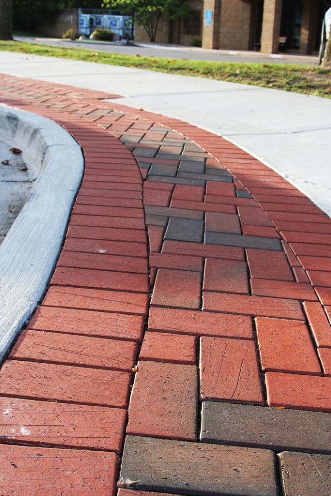 The city introduced permeable brick pavers into the downtown area to release rainwater into the ground rather than the storm sewers. (Photo provided)