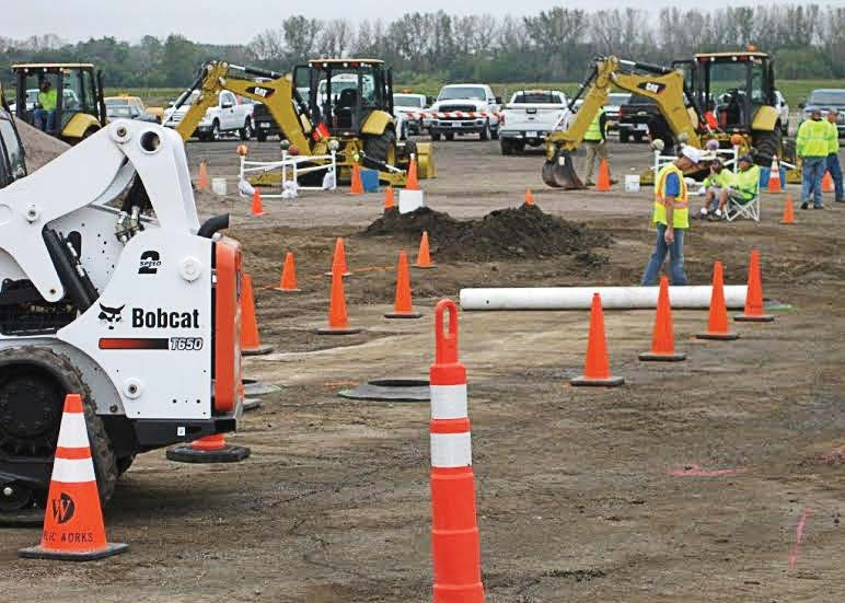 Pictured is West Des Moines’ skid load roadeo, with the backhoe roadeo going on in the background. (Photo provided by West Des Moines, Iowa )