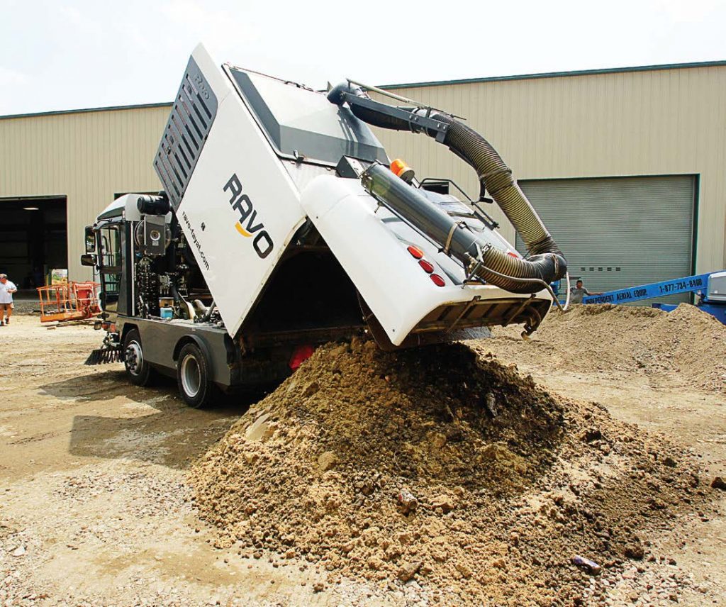 RAVO allows operators to sweep more curb miles because of its large hopper size and most importantly its compaction rate. Operators can then easily dump their load. (Photo provided)