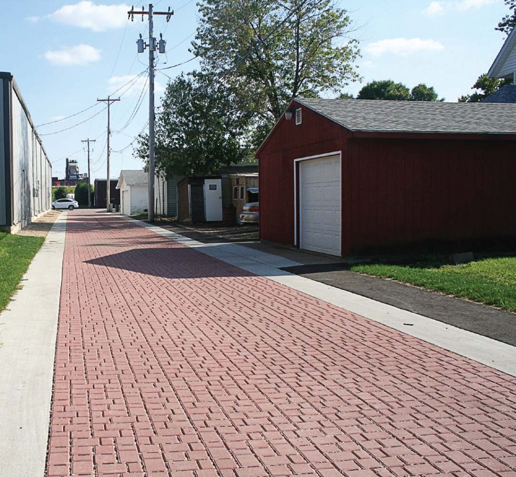 Using a program involving Iowa’s State Revolving Fund loan, the city of Dubuque has come up with an innovative way to finance the reconstruction of approximately 80 green alleys so far. (Photo provided by the city of Dubuque)