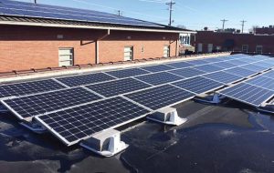 The town hall in Saluda, S.C., constantly sees citizens coming in and out, which brings more attention to the solar panels on top. (Photo provided)