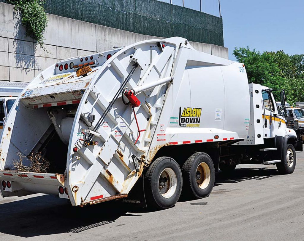 White Plains’ current truck fleet consists of compressed natural gas garbage trucks and street sweepers. Approximately 20 percent of the city’s fleet — about 65 vehicles —utilizes alternative fuels. (Photo provided by city of White Plains)