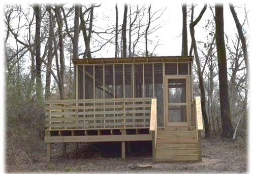 Greenville built an enclosed camping platform along the Tar River, which is great for nervous first-time campers. (Photo provided)
