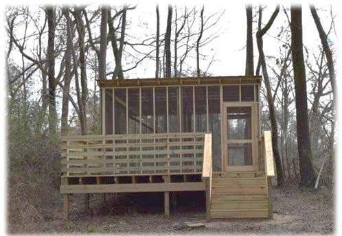 Greenville built an enclosed camping platform along the Tar River, which is great for nervous first-time campers. (Photo provided)