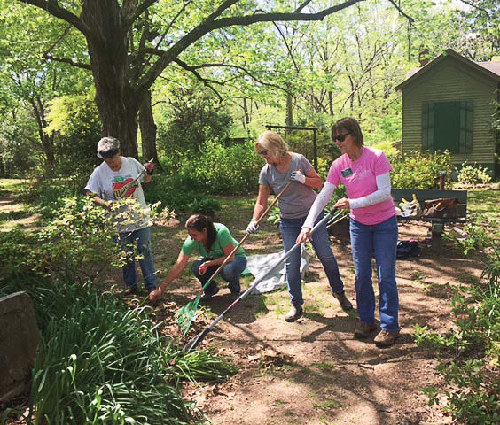 Master gardener volunteers spruce up Oaklawn Garden for the arboretum opening last spring. Germantown was designated a Tree City USA. (Photo provided by Germantown Parks and Recreation)