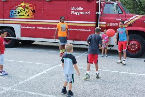 The repurposed fire truck, now Rec on the Go, has had an enormous impacted on Louisville, going to places where kids either don’t have leadership or don’t have a safe physical space to use. (Photo provided)