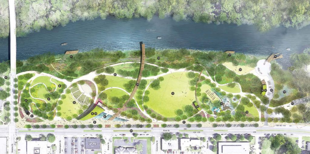 Pictured is an illustrative plan of the Town Common park along the Tar River in Greenville, N.C. (Photo provided)