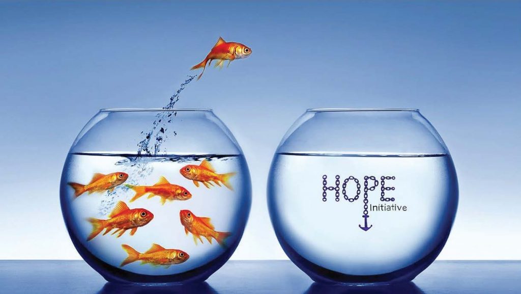 This image of the goldfish illustrates users jumping “out of mainstream using and into ‘Hope’ and recovery,” according to Police Chief Thomas Bashore. (Photo provided)