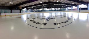 An Olympic-size ice rink can be found during the winter months in Bethlehem, Pa. Laying the ice and the logo tend to be some of the more time-consuming aspects of maintaining the ice rink. (Photo provided)