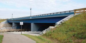 The completed Harshman Road Bridge project turned a structurally deficient bridge into something community members have embraced, particularly its dedicated bike lane. (Photo provided)