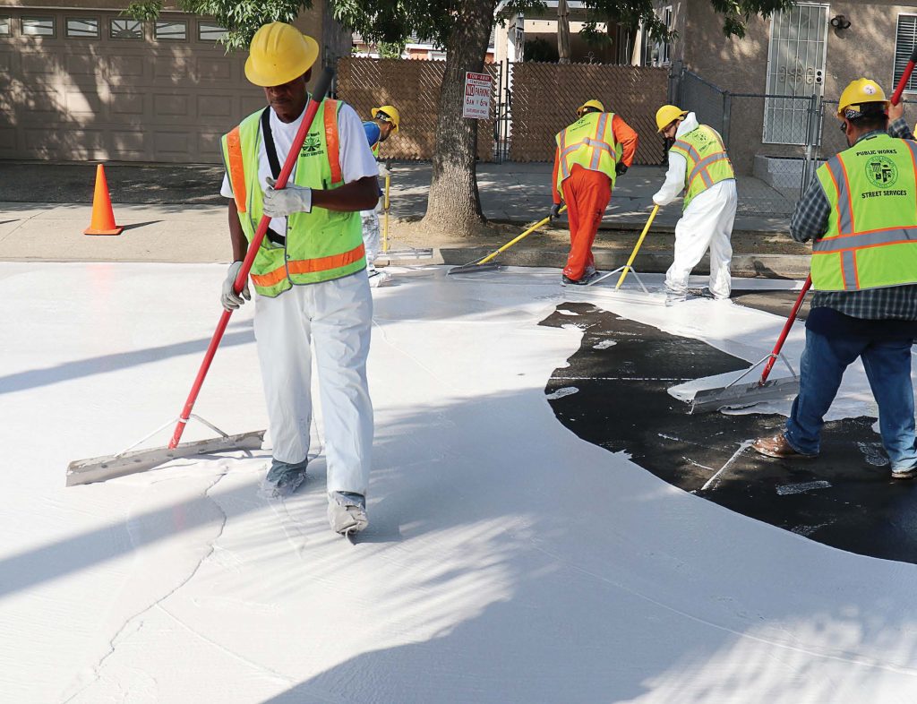 The cost of installing cool pavements is roughly 50 to 60 cents per square foot. Beyond their cooling effects, these gray-colored roads have shown savings in maintenance, too. (Photo provided)