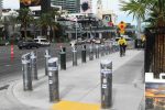 A Las Vegas officer patrols the strip. The Las Vegas Police Department has been praised for its quick response to an Oct. 1 mass shooting that occurred in the city. Las Vegas and Clark County are also being proactive in protecting pedestrians from weaponize motor vehicle attacks by installing barriers. (Photo provided)