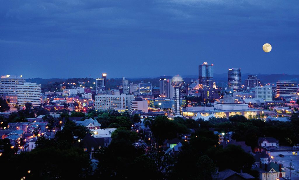 A night view of the city of Knoxville. Knoxville tries to closely follow the standards recommended by the International Dark-Sky Association. (Photo provided)