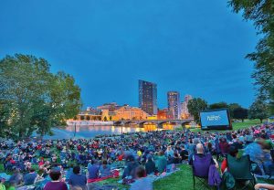 The Movies in the Park program is run by the Downtown Grand Rapids Development Authority. It takes place at Ah-Nab-Awen Park on the Grand River in Grand Rapids, Mich. (Photo provided)
