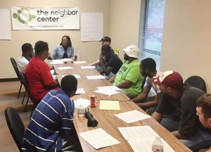 Participants take part in an anger management session at The Neighbor Center in Mobile, Ala. The center also has the Project H.O.P.E. Reentry Initiative, which helps formerly incarcerated individuals transition back to life on the outside. (Photo provided)