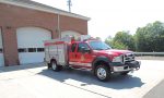 Rapid response vehicles are not only offering better maneuverability, but also savings in costs when it comes to fuel and insurance. Pictured is 2006 F-550 4x4 that had been sold for Somers, Conn.; it is now serving in Warwick, Mass. (Photo provided by Fire Tec)