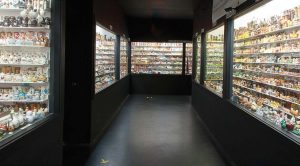 The museum’s walls are painted black and its floors dotted with directional arrows to allow visitors to maximize their viewing experience. (Photo provided)