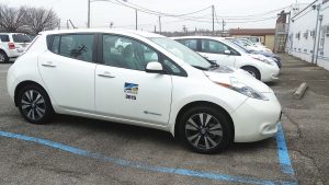 Roanoke, Va., has invested in low-mileage, used Nissan Leafs as part of its eff orts to replace gas-guzzling SUVs and sedans. The switch to electric is expected to save the city $150,000 in vehicle replacement and fuel costs while also reducing energy and maintenance spending by 80 percent. (Photo provided)
