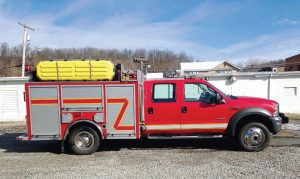 This 2005 F-550 — sold for Smithton Volunteer Fire Department of Pennsylvania — now serves with Patoka Township Fire Department, located in Indiana. (Photo provided by Fire Tec)