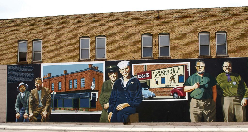 The Hartley and Wesley Koski mural honors the two brothers who bequeathed their entire estate worth $1,050,000 to the Virginia Community Foundation. (Photo provided)