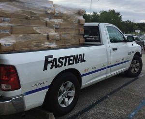 Fastenal’s Atlanta distribution center was put on notice to arrange logistics for shipping supplies to shelters across Florida in response to Hurricane Irma. Due to its wide breadth of suppliers, Fastenal was able to distribute necessary items such as batteries, cots, hand sanitizers, boots, bleach, hygiene kits and more. (Photo provided)