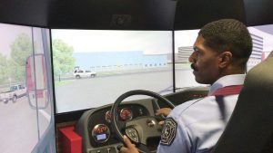 The Montgomery, Ala., Fire and Rescue Department added this driving simulator to train its recruits and keep all members proficient with skills and challenges they might run across when driving an apparatus.