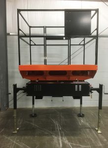 Smaller than traditional scissor lifts, the UTX takes up less storage space; additionally, with its jacks, it is stored off the ground. (Photo provided)