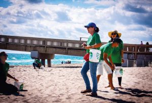 For Beach Sweep Volunteering, individuals can pick up cleanup kits, which are provided by the city, at the Pier Bait Shop. There are incentives to encourage participation, such as cool stickers and T-shirts. (Photo provided)