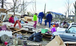 Unlike storm shelters, most homes are not designed to withstand extreme wind pressures and debris impact. Pictured, is the aftermath of a category 4 tornado that touched down on March, 2, 2012, in Henryville, Ind. (Alexey Stiop/Shutterstock.com)