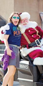 Stacie Anaya, director of parks and recreation for Lewisville, Texas, meets with the big man himself, Santa Claus, during a parks event. (Photo provided)