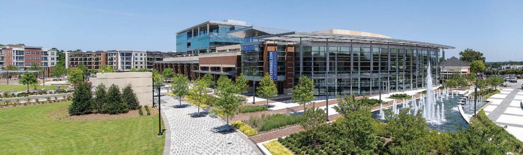 Sandy Springs, Ga.’s, new performing arts center has a digital sign on the outside, which requires city employees to update it; this is done automatically with the city’s unified platform. (Photo provided)