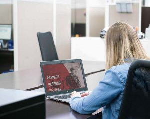 An employee at Sourcewell, located in Staples, Minn., is busy at work. Sourcewell helps to bring organizations together in cooperative purchasing agreements. (Photo provided)