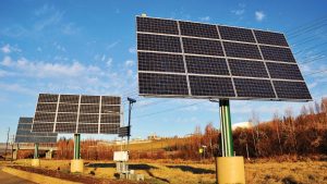 Microgrids use localized electricity sources — like solar power — rather than being solely dependent on a regional energy sources. (Shutterstock.com)