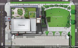Pictured is an overhead rendering of the Chauncey Project. (Rendering provided by Rohrbach Associates PC Architects)