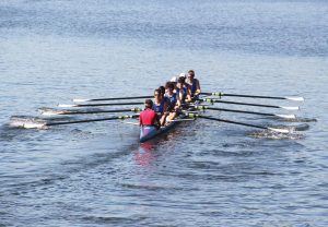 One of the greatest opportunities for community engagement came from Riverfront Park becoming the home of Glastonbury’s high school crew team, the Tomahawks. The Friends of the Glastonbury Rowing group assisted with choosing the best location for the boat house, which also provides facilities for the crew team. (Photo provided by Glastonbury, Conn.)