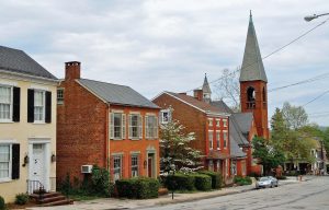 The borough of Wrightsville, Pa., has disbanded its police department twice, signing an agreement with nearby Hellam Township Police Department to take over as its police protection. The second time has seen a successful transition. Pictured is part of Wrightsville’s historic district. (Public Domain via English Wikicommons)