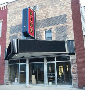 The King Theatre shines with its new sign and digital marquee. (Photo provided)