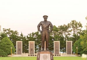 Pictured is an Eisenhower statue on the grounds of the Eisenhower Presidential Library, Museum and Boyhood Home. (Photo provided)
