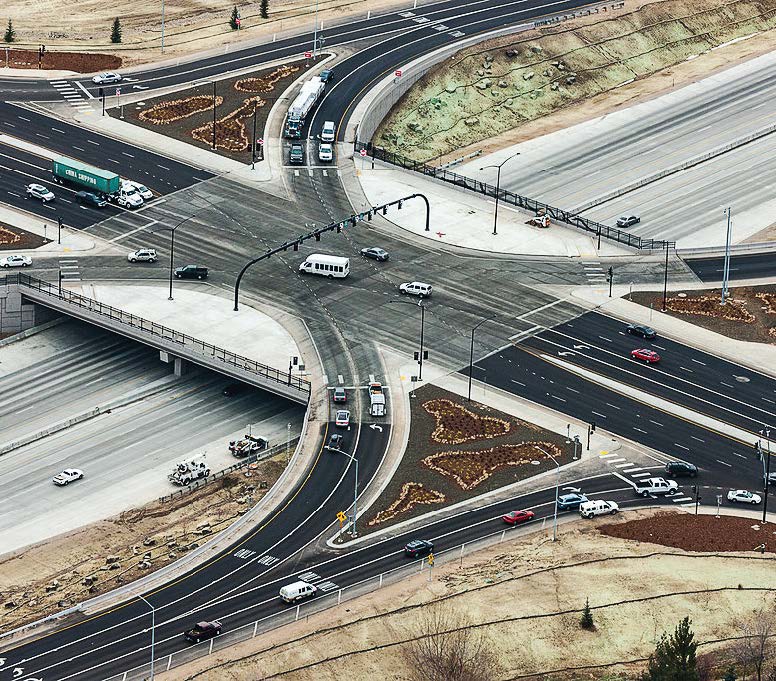 The widening of I-84 is just one of investments that the state of Idaho has put into the interstate over the years, especially as its usage is only expected to grow. Pictured is the I-84 Meridian Road Interchange in Meridian, Idaho, which was updated starting in 2012 to handle 284,000 vehicles per day as Meridian grows. (MeridianIdaho via English Wikimedia Commons; https://creativecommons. org/licenses/by-sa/4.0/deed.en)