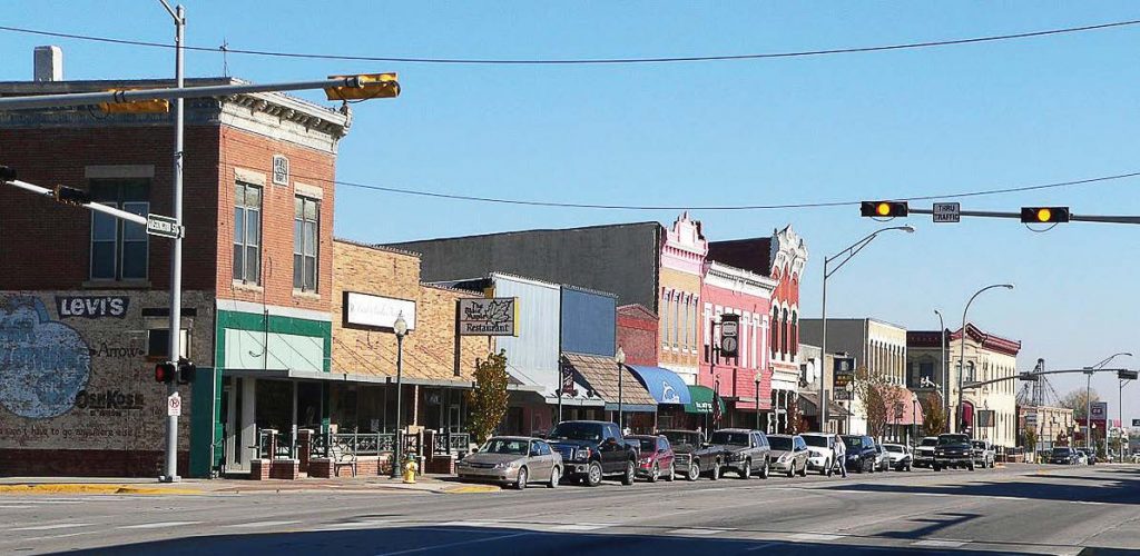 To better manage snow removal, Blair is divided into four zones; the equipment assigned to the zone is determined based on the challenges for the zone. Pictured is downtown Blair. (Photo provided)