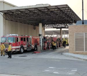 This photo shows the fueling of mutual aid agencies’ fire apparatuses during the 2017 Thomas Fire in Ventura, Calif. Twenty-two states provided mutual aid. The Ventura fleet team provided food, water, coffee and other necessities besides fuel to the responding agencies during this massive fire. (Photo provided)