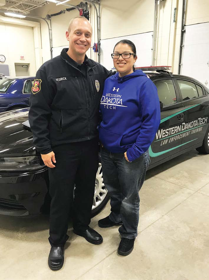 Rapid City, S.D.’s, Assistant Police Chief Don Hedrick was partnered with Cecilia White Eagle in the Akicita Mentorship Program through Western Dakota Technical Institute. Hedrick has arranged for White Eagle to shadow officers on day-to-day operations of the force so she can discern whether law enforcement is the career she’d like to pursue after college. (Photo provided)