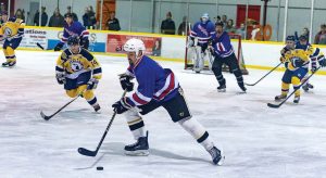 The Summit Township Fire Department Firehogs played against the Michigan State Police during Jackson County, Mich.’s, Battle of the Badges hockey tournament. (Photo provided)