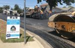 Santa Maria Public Works employees pave a street as part of the city’s efforts to better grade and maintain its roads. (Photo provided)