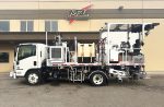No1: MRL Bridger Series 1-100-ALS Paint Truck, Isuzu NRR chassis Non-CDL 19,500lb GVW, 6pm hydraulically driven airless paint pumps, Skipline timing systems with one person operation functionality. (Photos provided by MRL Equipment Company)