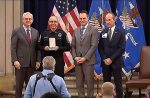 No2: Master Police Officer Thomas Rodriquez receives an award for his innovative ideas and work. (Photo provided by Manassas, Va., city police department)